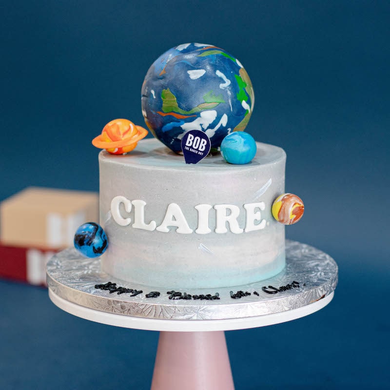 Globe Cake with Planet and Stars