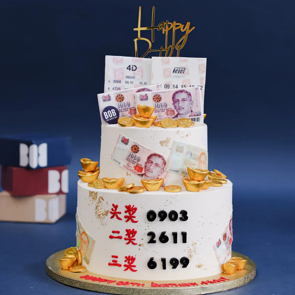 Lucky Winner's 4D Cake with Gold Splash